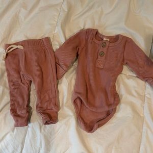 Little One Shop Ribbed Matching Set PINK 🩷
